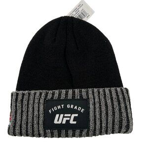 Reebok Mens OSFM Black Ribbed Knit MMA UFC Fight Grade Winter Beanie Hat NWT